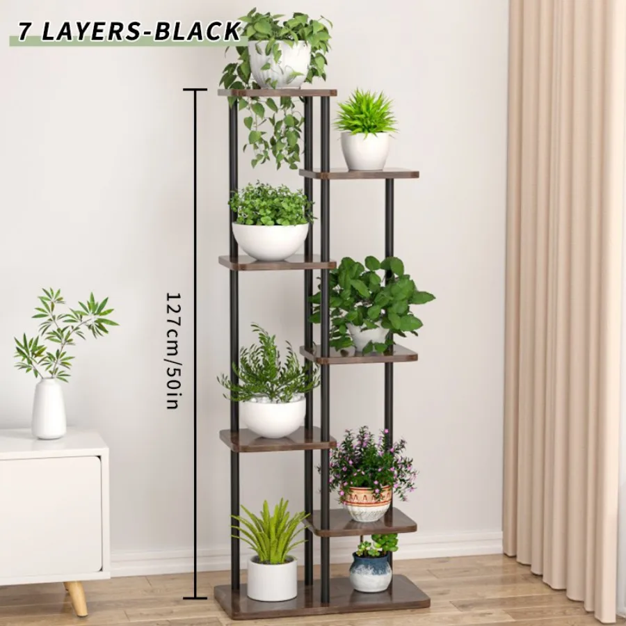 Flower Stand Rack Storage Shelf Iron Plant Holder Home Garden Flower Pot Organizer Living Room Balcony Storage Rack Shelves