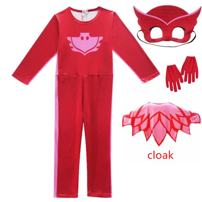 Boys Peter Pan Kids Animal Owlette Cosplay Costume Party Clothes COS Jumpsuits with Mask Superhero Halloween Costumes for Kids