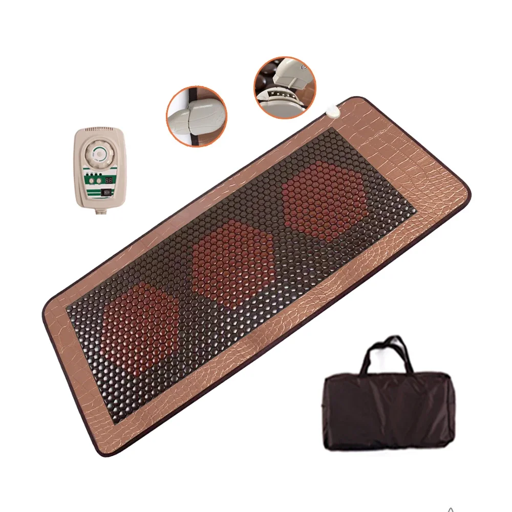 Muscle Relax Jade Massage Bed Mat Thermal Tourmaline Mattress Release Stress Far Infrared Heating Pad Pain Relief Portable Tool