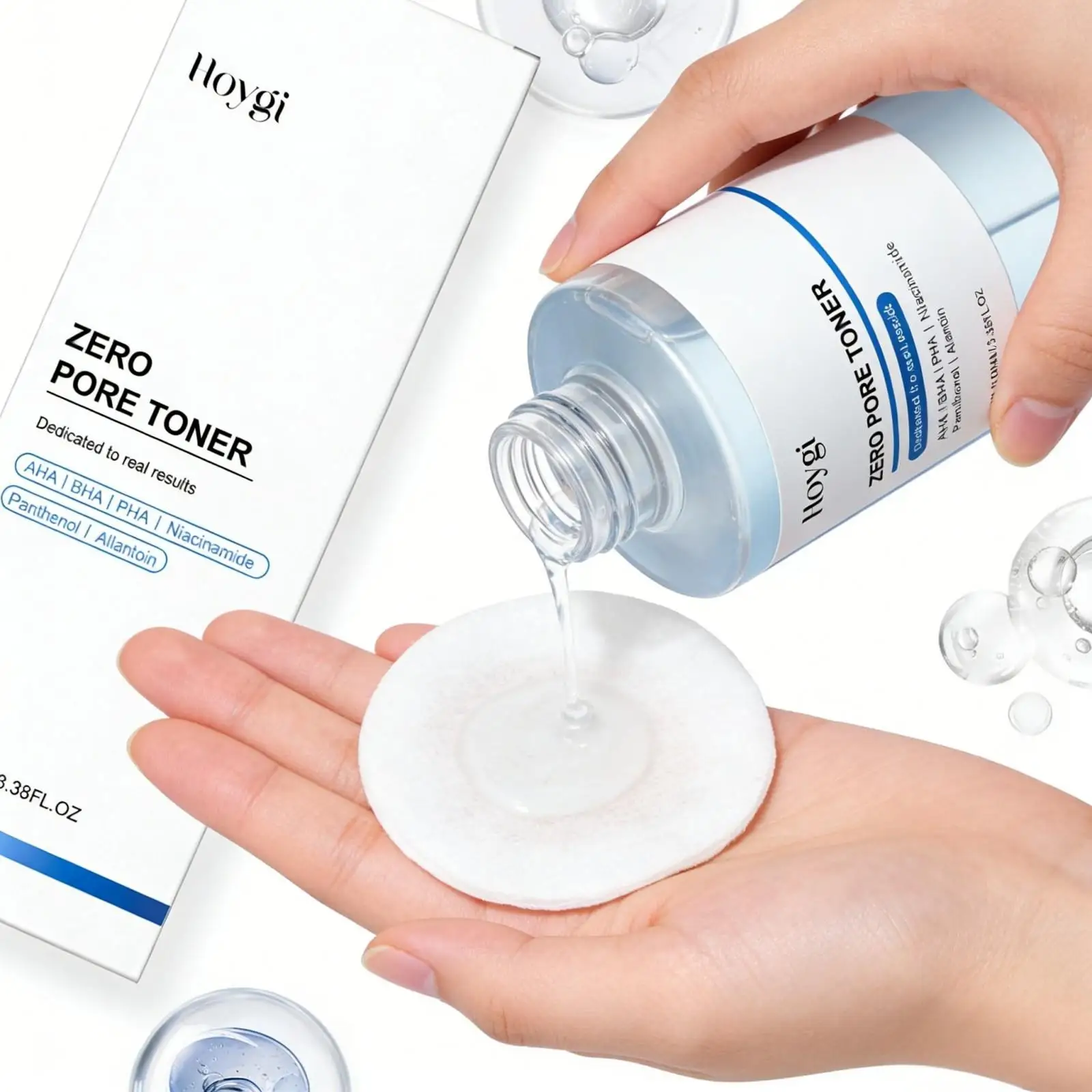 Hoygi Moisturizing Facial Toner Pore Shrinking Oil Control Dead Skin Remover AHA BHA PHA Panthenol Deep Hydration Face Toner