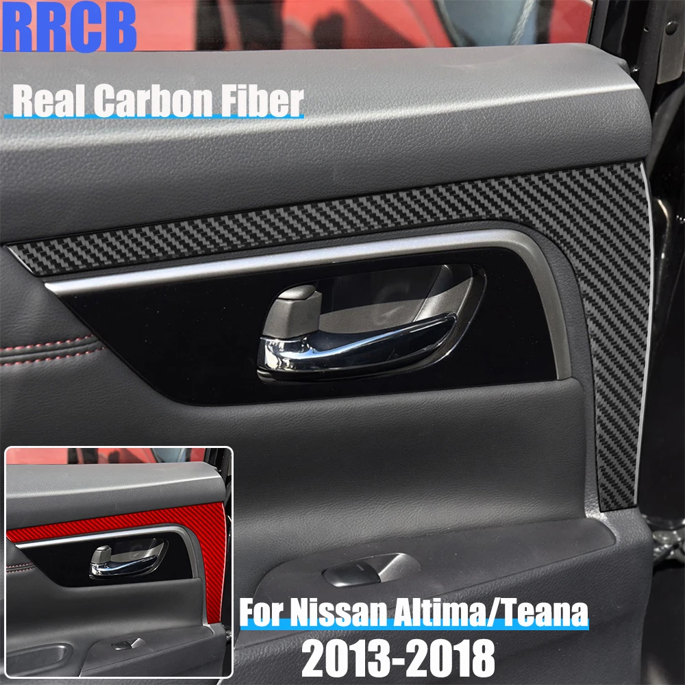

Real Carbon Fiber Car Accessories Rear Door Panel Soft Cover Sticker For Nissan Altima/Teana L33 2013 2014 2015 2016 2017 2018