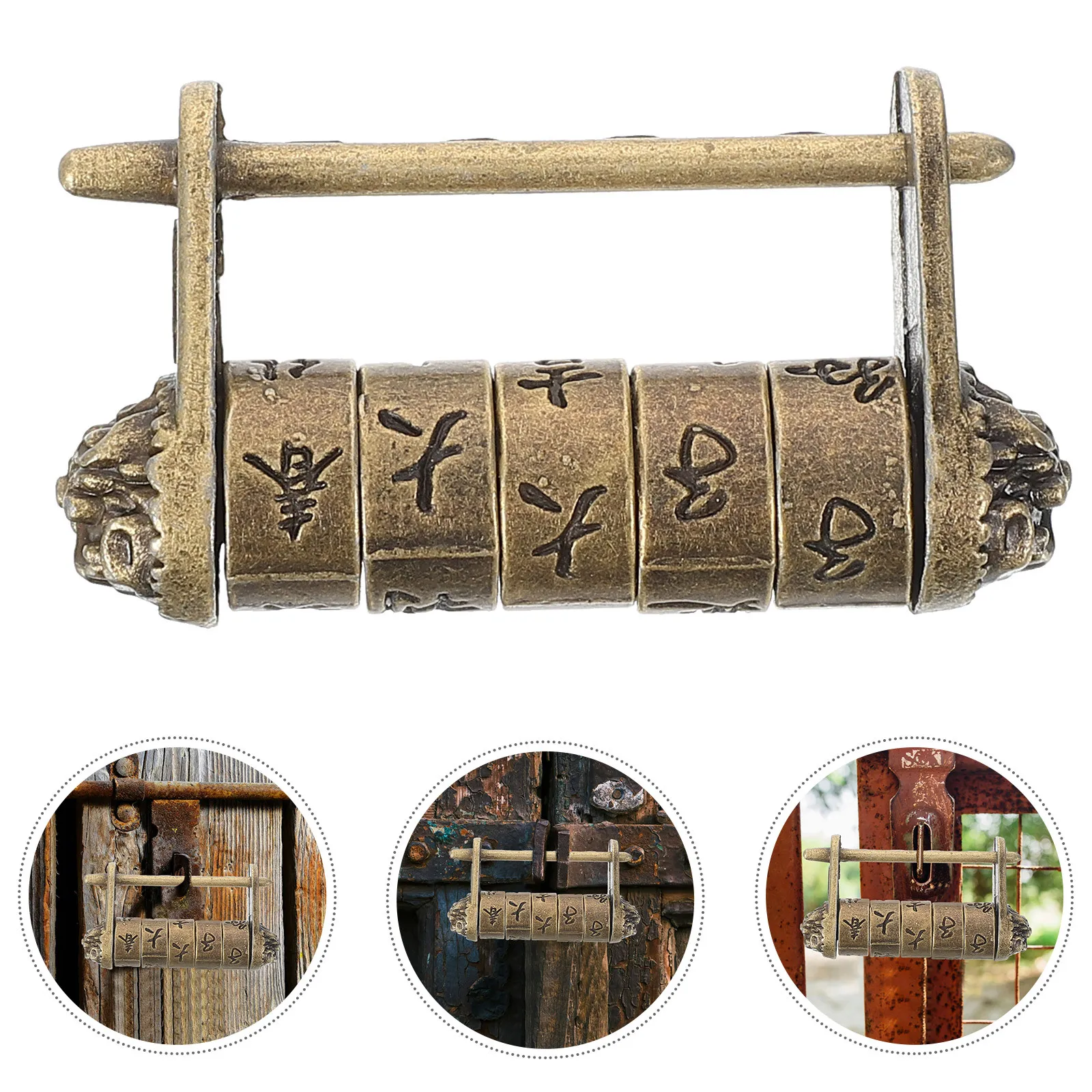 كلمة المرور الكلاسيكية الصغيرة قفل صيني قفل معدني الرجعية للمجوهرات صندوق خزانة درج حقيبة الأمن خمر