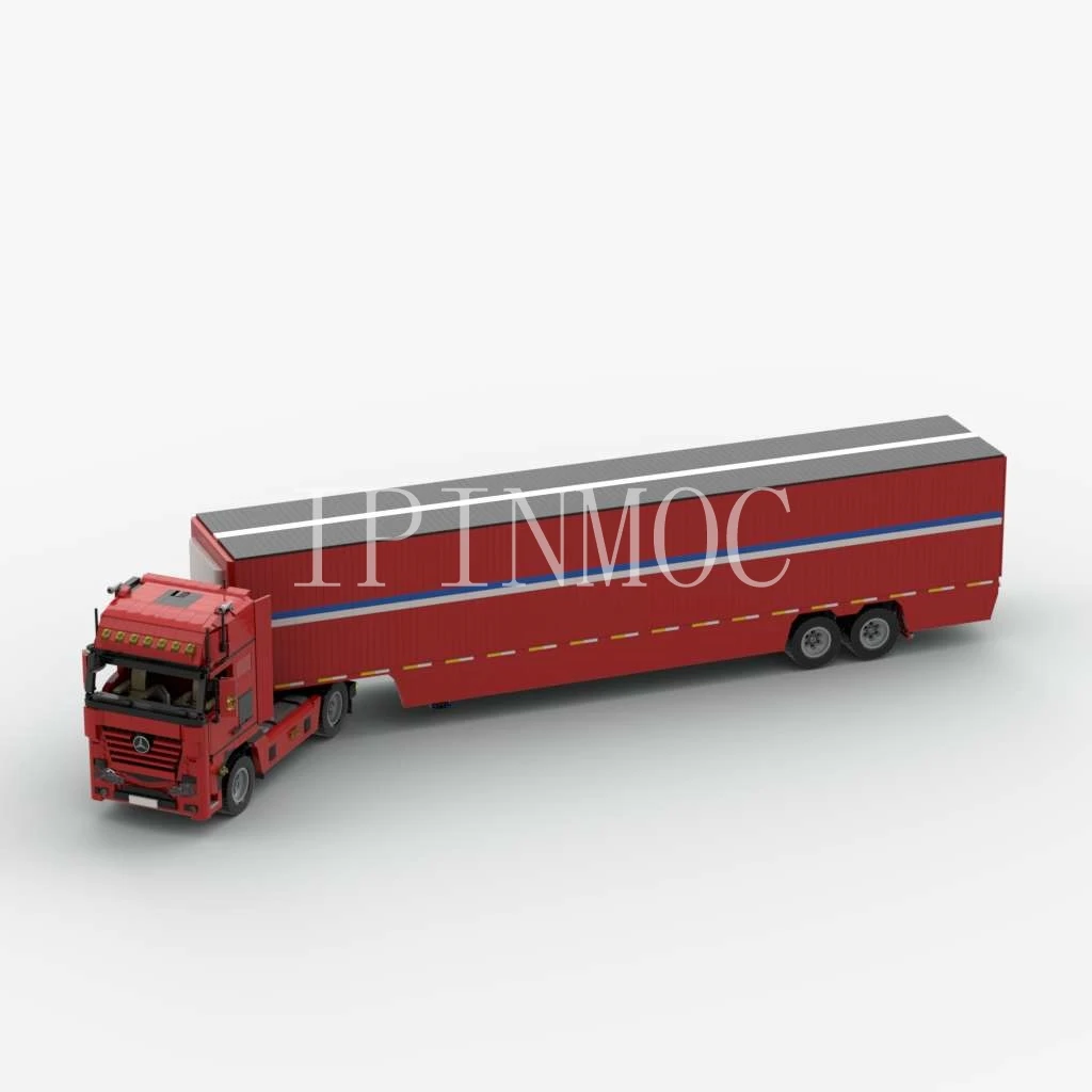 Moc5648+4185 4×2 SEMI TRUCK & 1:18 Feet Refrigerated Trailer PDF Drawing Building Blocks Bricks Birthday Christmas Gift image 4