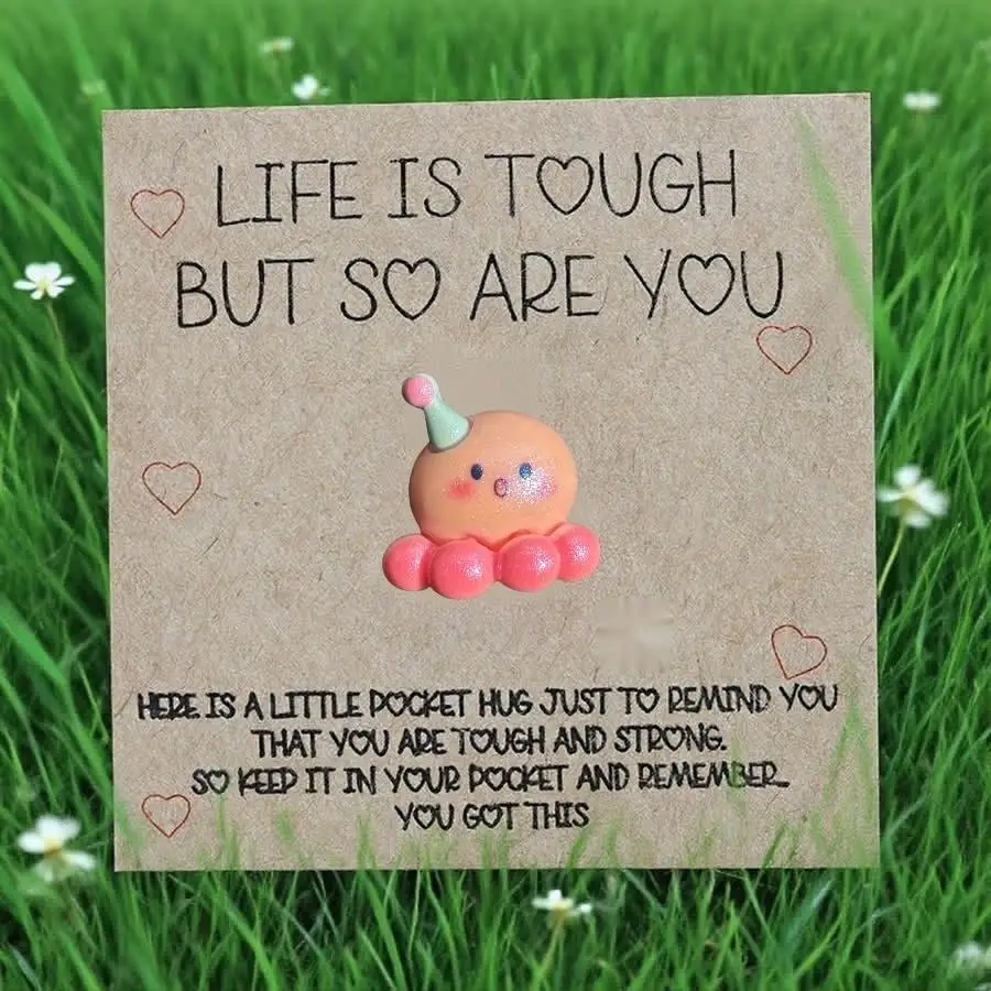 1-100pcs  Cute Mini Colorful Resin  Inspirational Animal Themed Appreciation Gifts Assorted Resin Figurines with Note Cards Funn