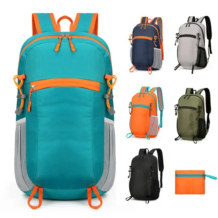 Lightweight Outdoor Hiking Backpack Small Nylon Daypack With Mesh Side Pockets Portable Travel Rucksack For Men Women