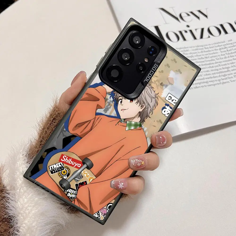 Coque de téléphone Anime w-wind b-breaker, étui en Silicone coloré argenté pour Samsung Galaxy S25 Edge S24 S23 S22 S21 S20 Ultra Funda