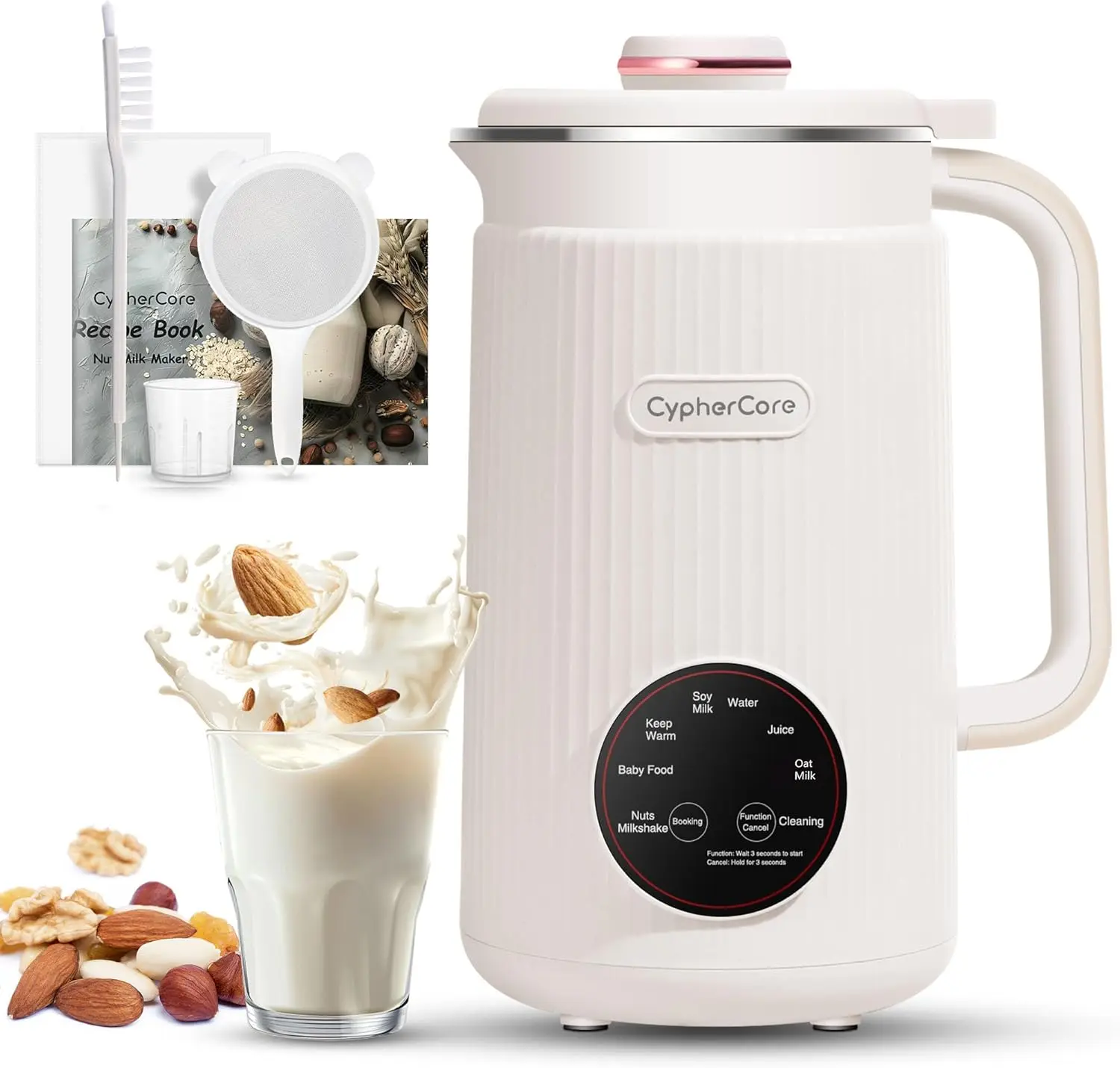 

Nut Milk Maker Machine, 40oz(1200ml) Homemade Almond, Oat, Soy, Milk Shake, Plant Milk, Milk Machine Maker With Nut Milk Bag, So