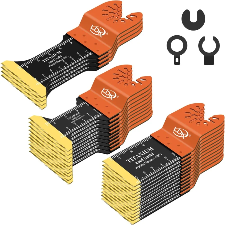 

26 шт. титановые осциллирующие пилы для резки металла, универсальные многофункциональные лезвия, подходящие для металлических гвоздей, твердые материалы, дерево