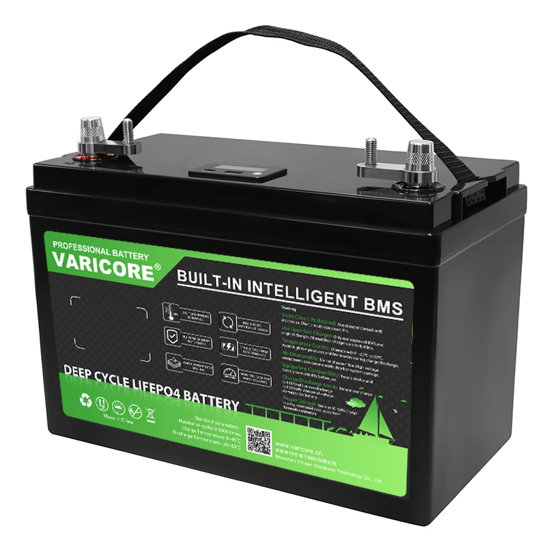 VariCore 12,8 V 100AH LiFePO4 batería 12v 4s fosfato de hierro y litio para carrito de Golf inversor baterías de encendedor de coche