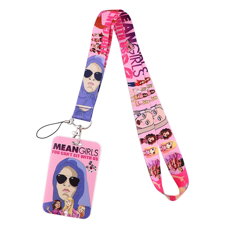 Mean Girls Feminist Women Fashion Lanyard ID Badge Holder Bus Pass Case Cover Slip Bank Credit Card Holder Strap Card Holder