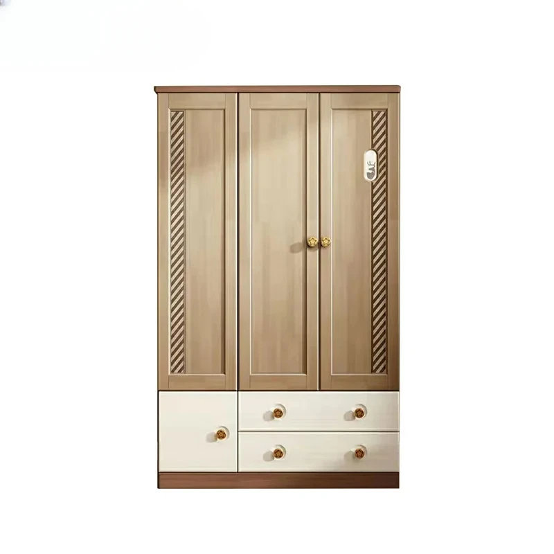 Modern Children's Wardrobe Two-Door Three-Door Armoire with  Drawers Kids Bedroom Storage Locker