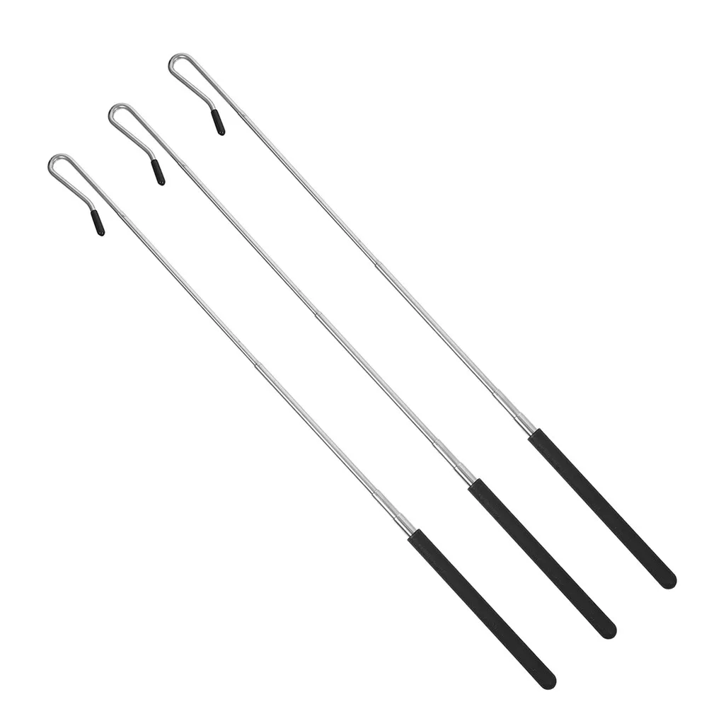 3Pcs Hand Puppet Control Rods Adjustable Metal Arm Ergonomic Handle Responsive Control for Theater Schools
