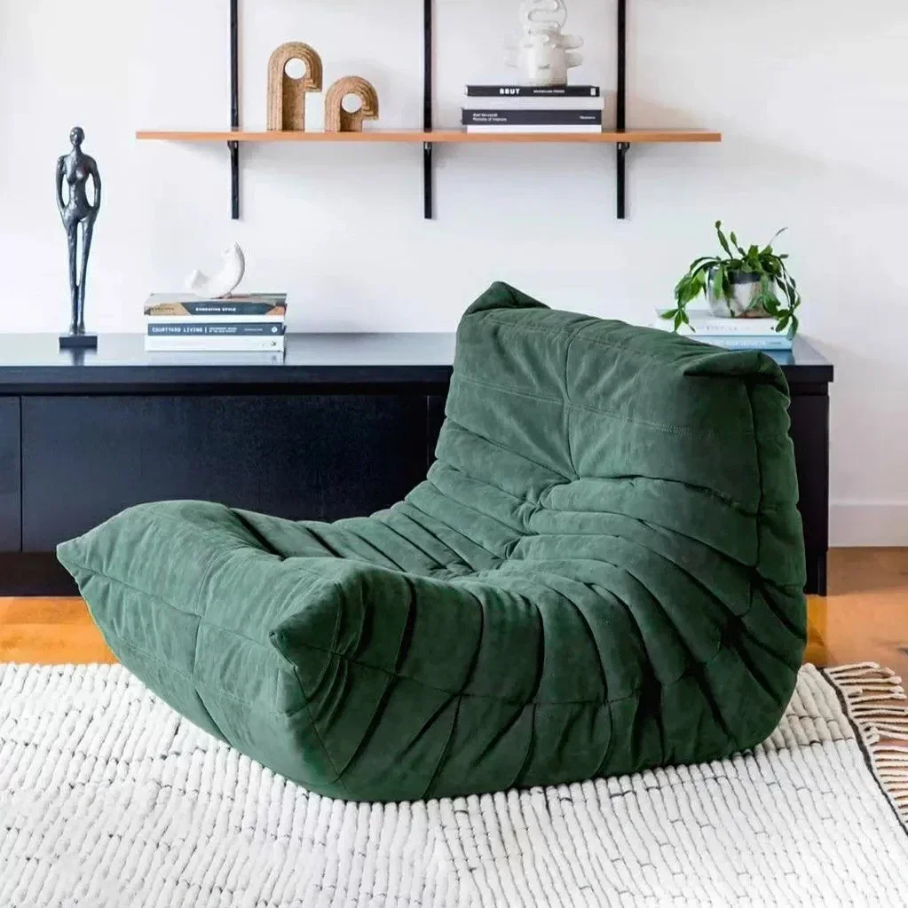 Lazy Floor Sofa Bedroom Single Person Sofa Living Room Suede Chair Bean Bag Chair for Adults Fireside Chair Caterpillar Couches