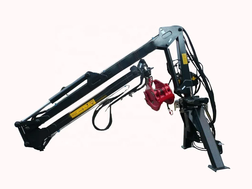 Customized Forest Log Crane With Grapple And Clamp 360 Degree