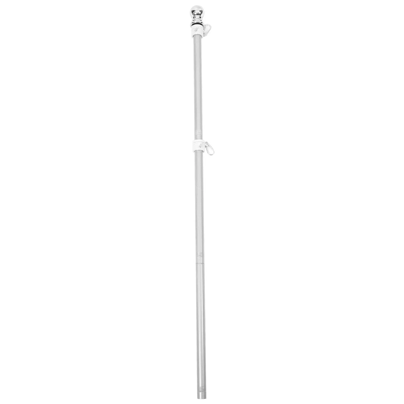 1Set Stainless Steel Flagpole Metal Rotatable Ring Design Outdoor Flag Holder Stand Garden Yard Porch Heavy Duty Rustproof