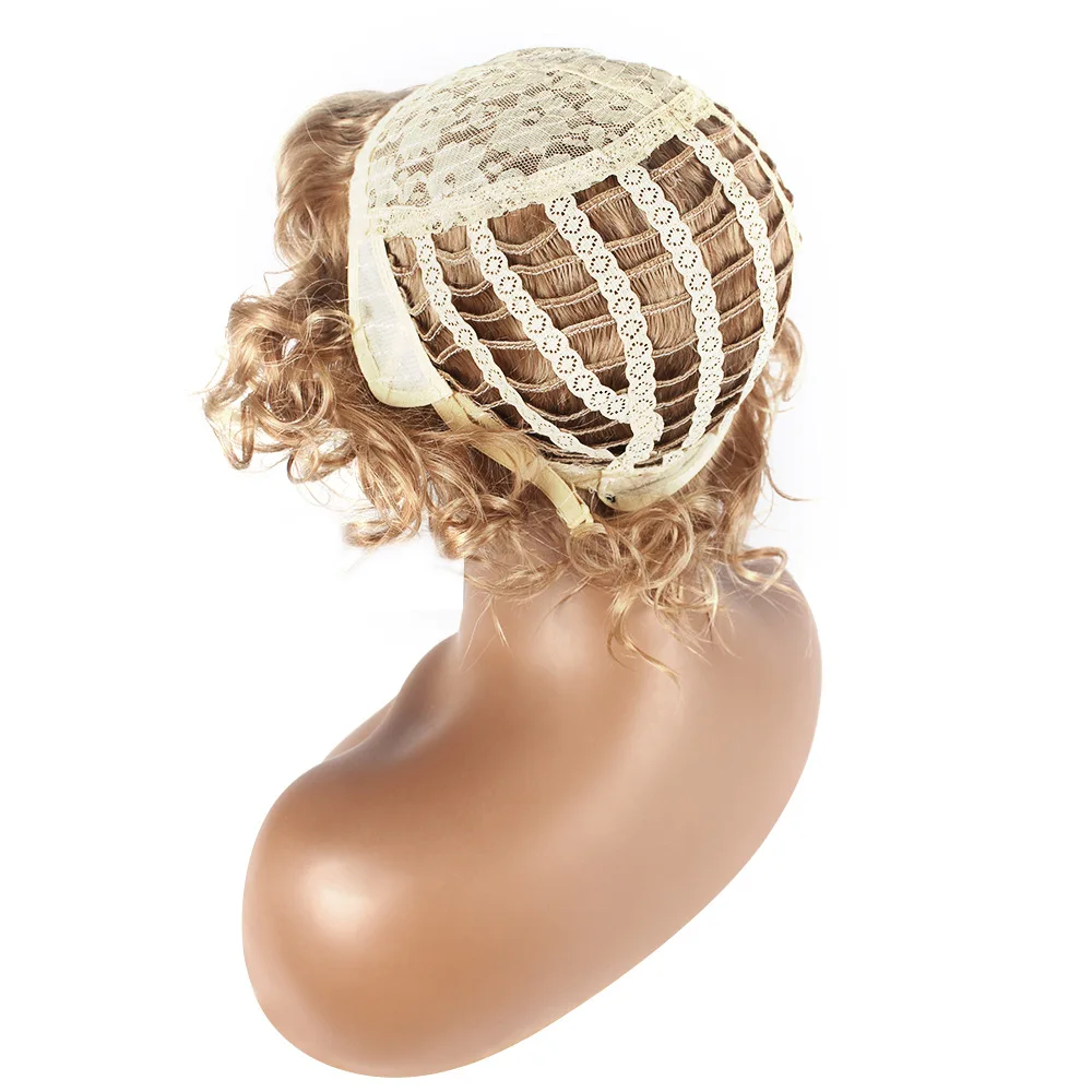 باروكة صناعية قصيرة مجعدة الجزء الأوسط مختلط الألوان منفوش أزياء تنكرية لحفلات الهالوين للاستخدام اليومي مقاومة للحرارة #5