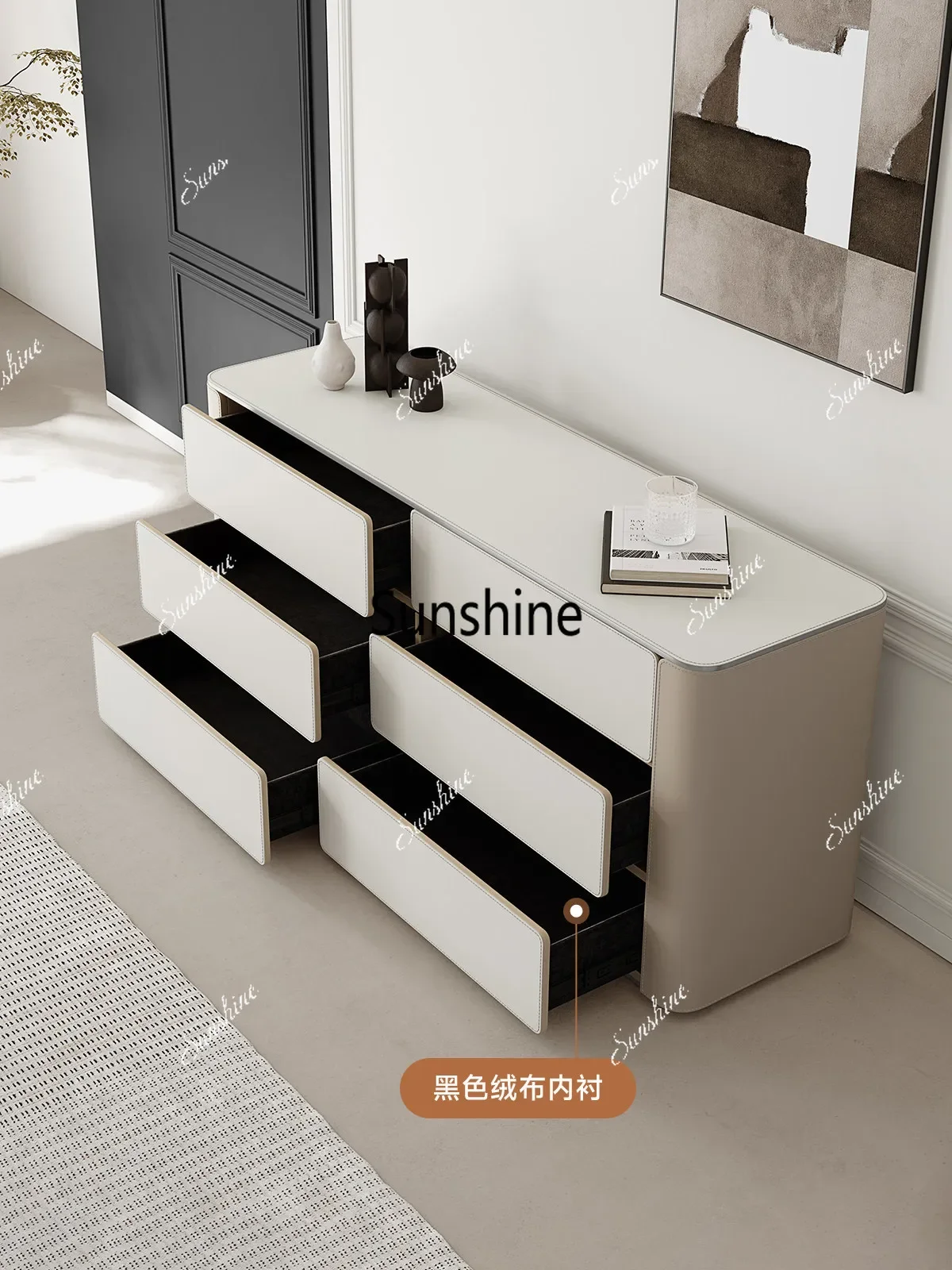 Large capacity chest living room modern simple wall storage cabinet