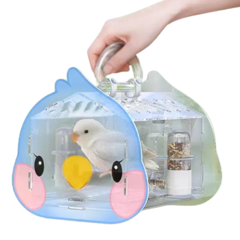 Feeder Small Bird Cage Transparent Modern Palomas Parrot House Accessories Rabbit Gaiola Para Passaros Pet Furniture