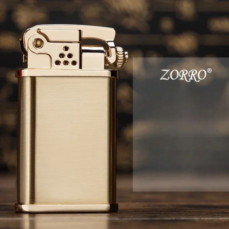 New  ZORRO   Personality Catapult Windproof Lighter Creative Retro Pure Copper Kerosene Lighter Cigarette Cigar Lighters