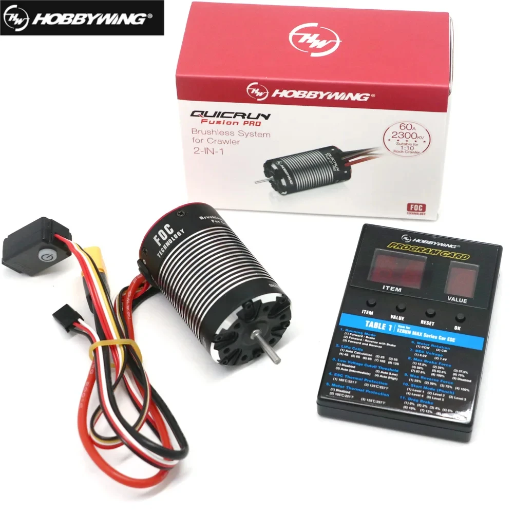 

HobbyWing QuicRun Fusion Pro 540 2300KV Brushless Sensory Motor Built In 60A ESC 2 in 1 for RC 1/10 Climbing Car