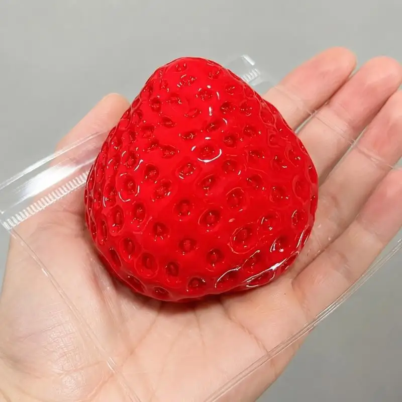 Strawberry Slow Rising Squeeze Sensory Toy Soft Stress Relief Fidget Toy for Kids Adults Travel Office Use