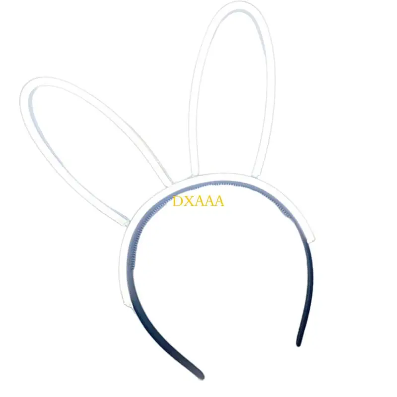 DXAA 暗闇で光るヘアアクセサリー コンサート用 実用的な PVC 構造 軽量 LED ヘッドバンド テーマイベント用