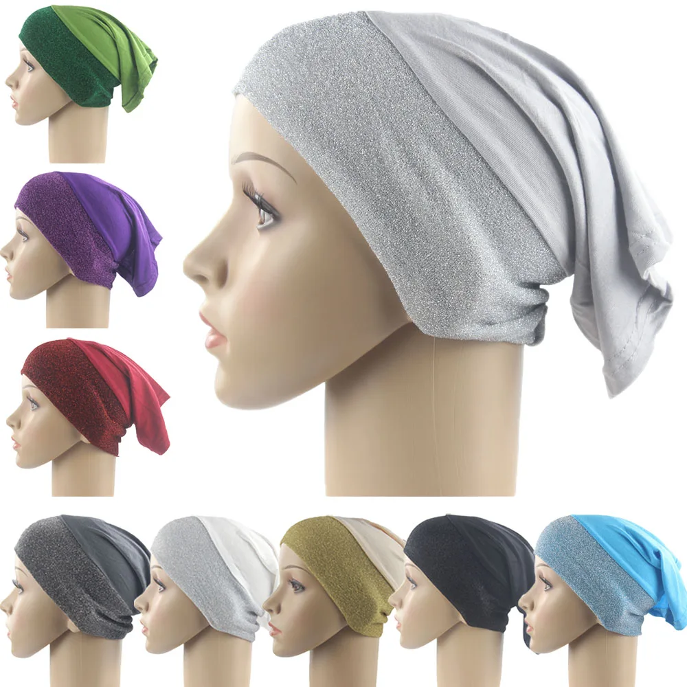 

Modal Cotton Inner Hijab Caps Muslim Stretch Turban Cap Islamic Underscarf Bonnet Hat Female Headband Tube Cap Mujer Turbante