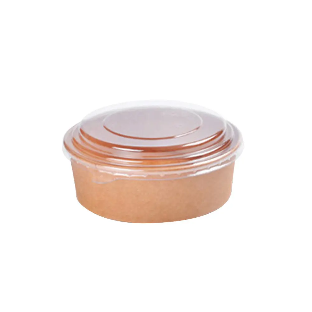 20pcs Kraft Paper with Lid Disposable Food Containers Small Meal Prep Bowls Versatile for Parties Weddings Camping
