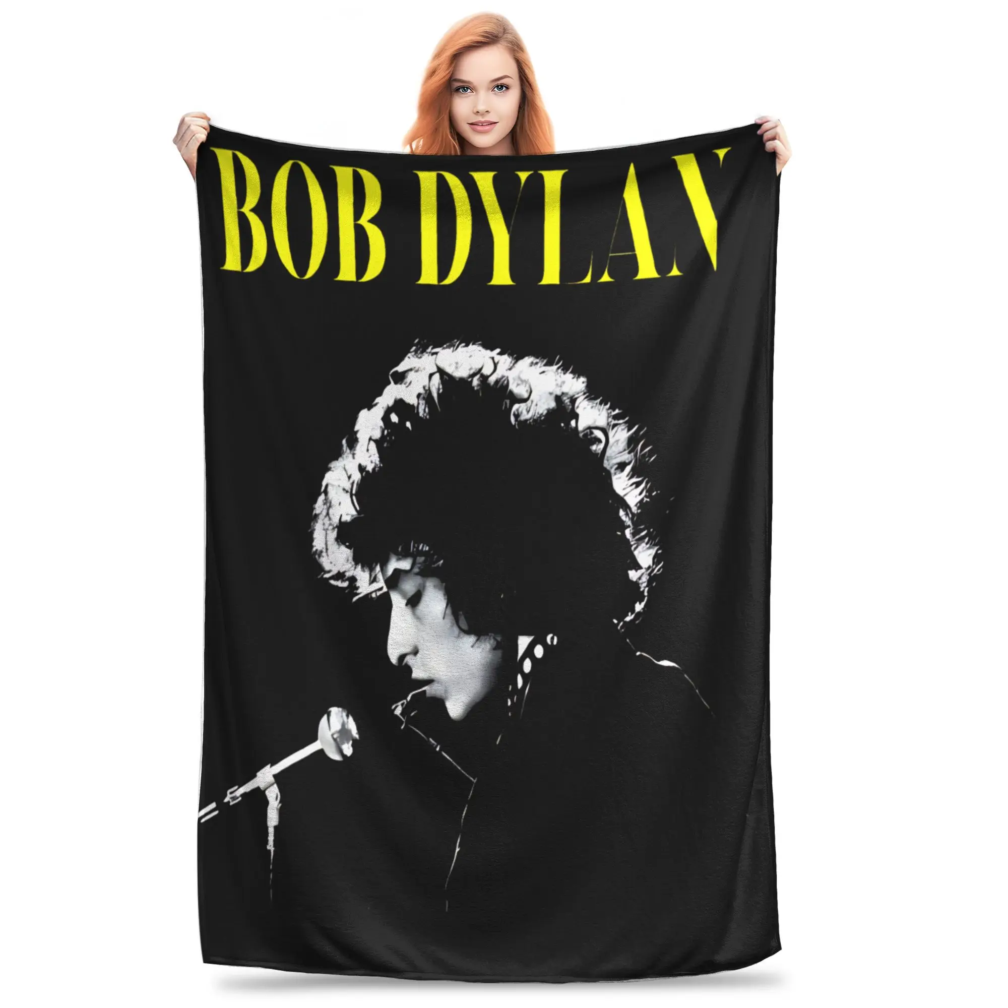 Bob Dylan Folk Music Singer Throw Blanket for Couch Soft Cozy Plush Blanket 50x60 Inch Multiple Sizes Bedspreads for All Seasons