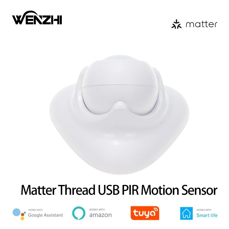 Matter PIR Infrared Motion Sensor Human Body Movement Detector Battery/USB 5v Optional Tuya Samrt Life APP Home Automation