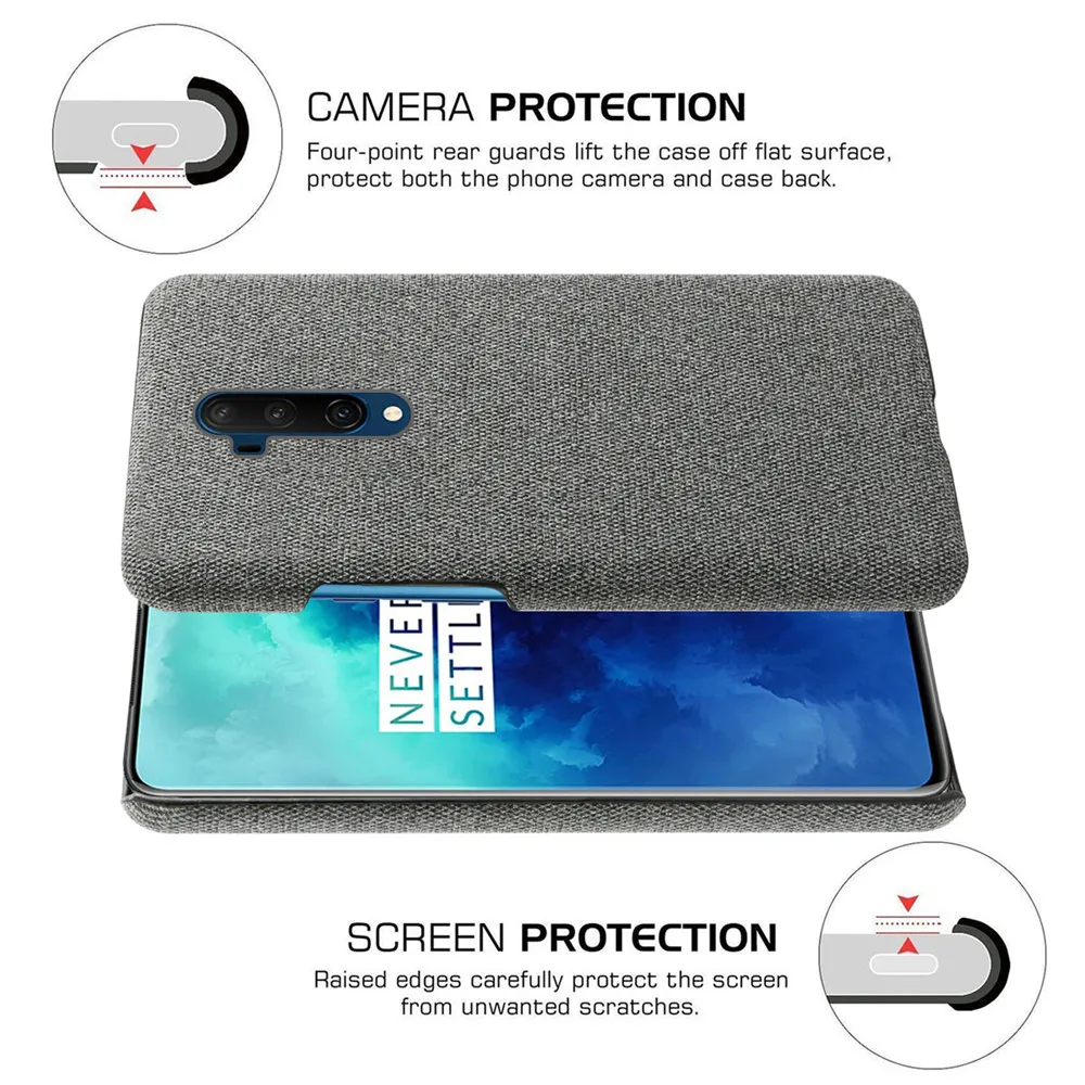 Cloth Cases For Oneplus 7 Pro 7T Pro Case Slim Retro Cloth Hard Phone Cover for One plus 7pro 7Tpro 1+7pro 1+7tpro Oneplus7pro