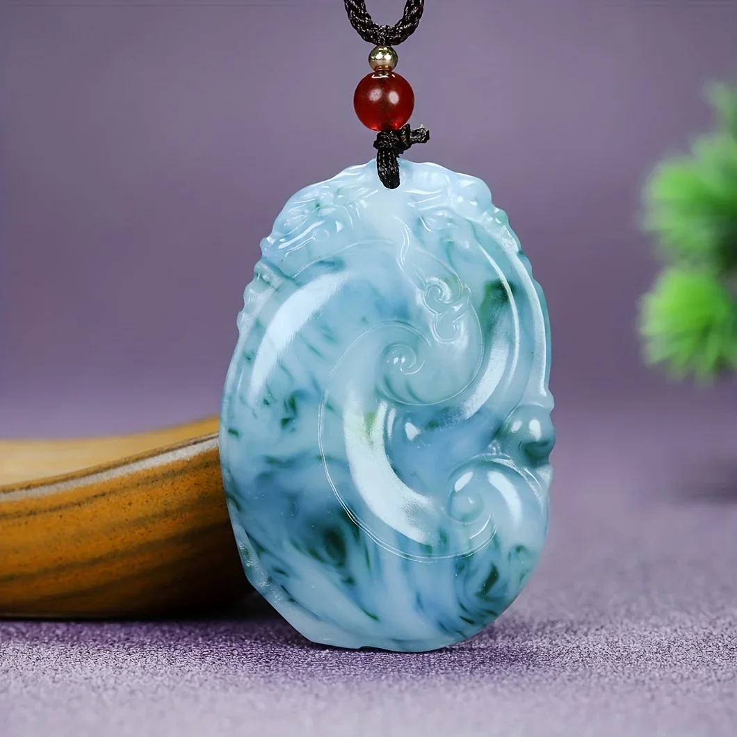 

Цельный мужской благоприятный кулон с плавающим цветком Ruyi