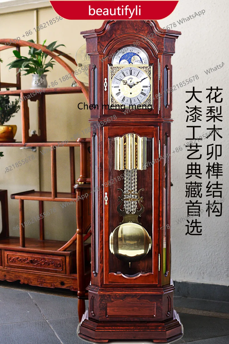 solid wood mechanical chinoiserieretro living room european floor clock living room pendulum clock a55