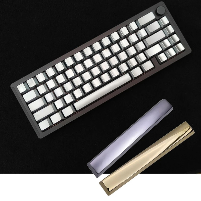 Zinc Alloy Spacebar Keycap in Gold/Silver Finish for Mechanical Keyboards Long Service for Gamers and Office Workers