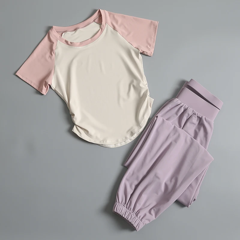 

Sportswear suits for women in summer 2025 new style gym casual fashion spring and summer outdoor morning jogging suit yoga suit