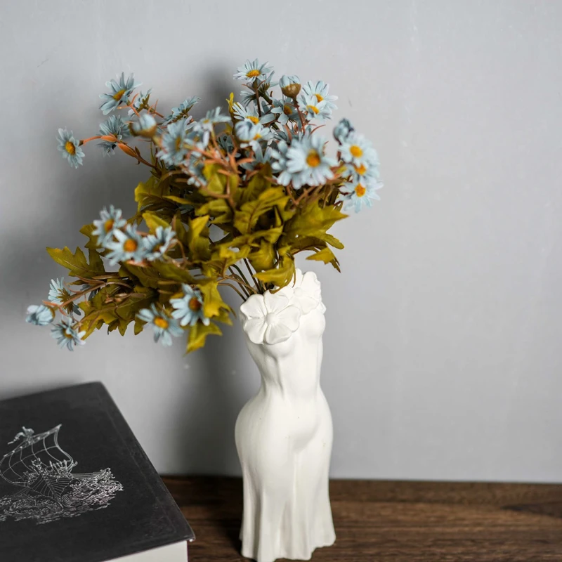 Nordic Ceramic Abstract irregular shape Vase, Home Dining Table Living Room Bedroom Office Tabletop Decoration, Flower Ware, 1Pc