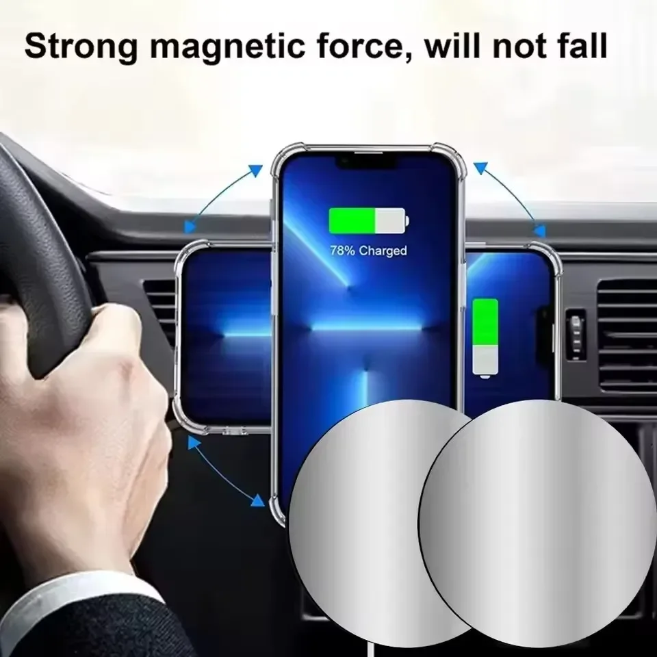 1-5PCS 8CM Magnetic Metal Plate Disk for Mobile Phone Tablet Universal Self Adhesive Iron Disk Patch Sticker for Magnetic Holder view 4