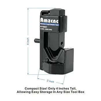 錘式壓線鉗,適用於 0000 AWG 電池和焊接電纜,線規範圍 8 AWG 至 4.0。 10 最佳銷售 電纜壓接鉗 - №6