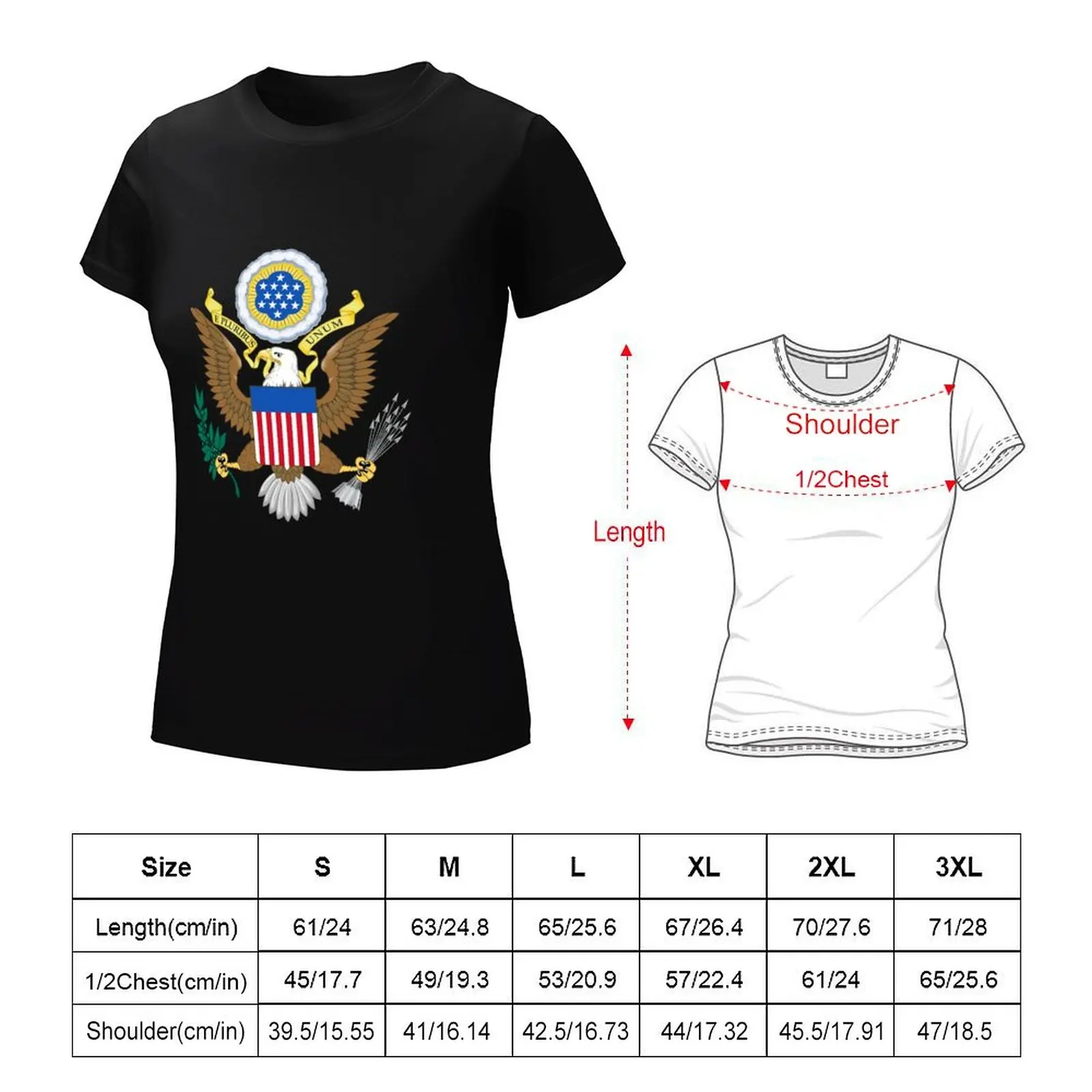 Greater coat of arms of the United States T-Shirt hippie clothes summer top summer tops t shirts for Womens image 6