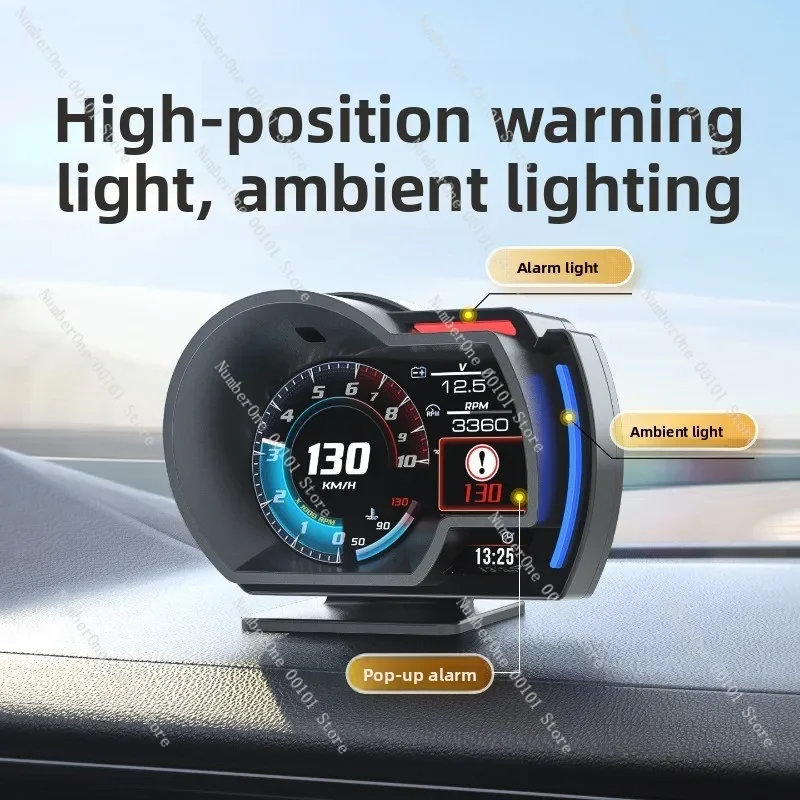 A520 Car HUD Head Up Display, OBD+GPS Dual-mode Driving Computer, Automotive Speedometer Dashboard Instrument