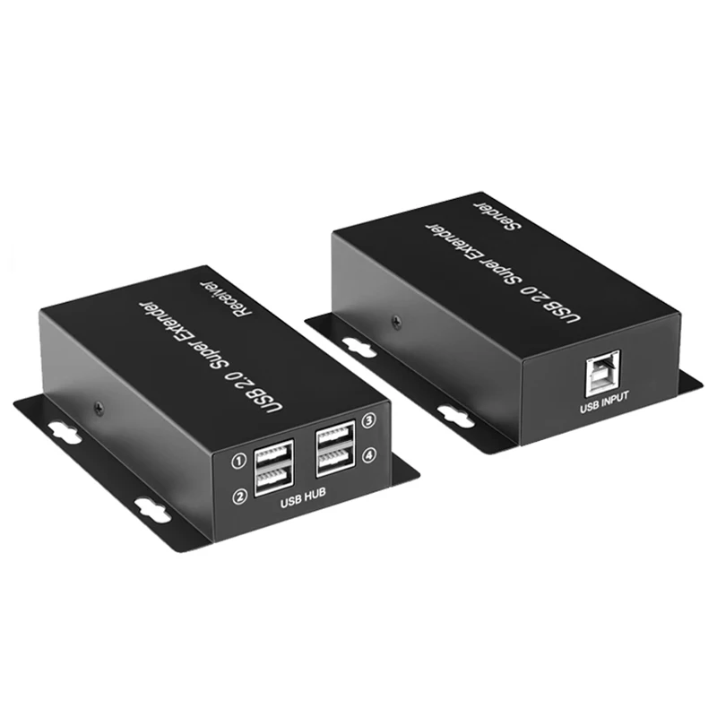 

USB Extender 50M 4-Port USB2.0 HUB over Cat5e Cat6 Up to 50M USB to Rj45 LAN Extension Transmitter Support Webcam Camera Printer