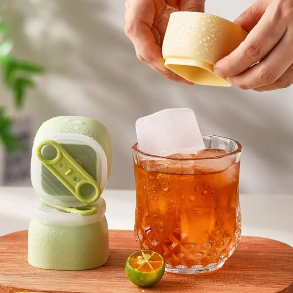 DIY Tool Food Grade Silicone Ice Cube Mold with Cover Large Capacity Ice Cube Mold Non-stick Square Ice Ball Mold Kitchen Use