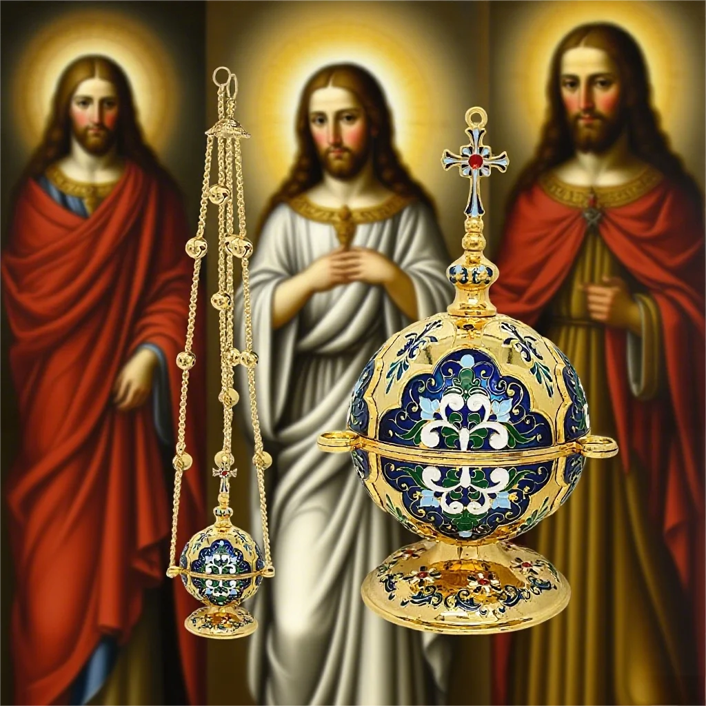 HTISOK Orthodox Hanging Censer with Chain 6.5