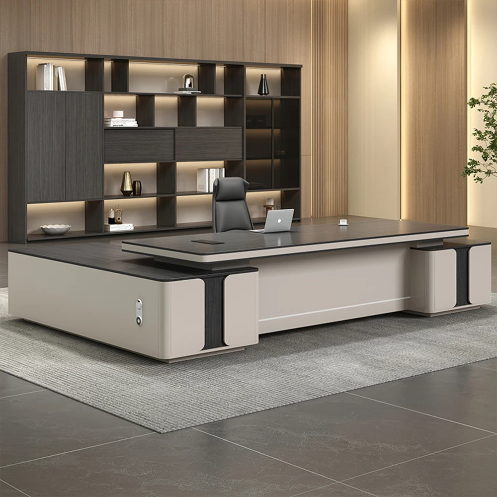 

Современная роскошная офисная мебель: L-образный премиальный прочный стол для руководителя, директора, генерального директора