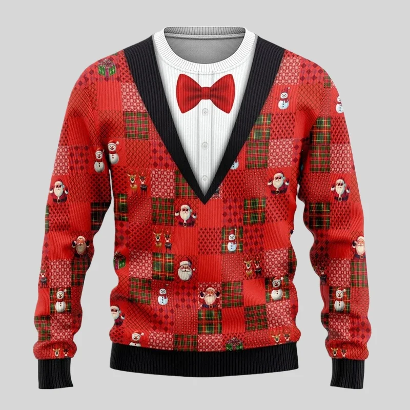 بلوفرات عيد الميلاد للخريف والشتاء سترات قبيحة للرجال والنساء ثلاثية الأبعاد برقبة دائرية ملابس عيد الميلاد غير رسمية وعصرية #5