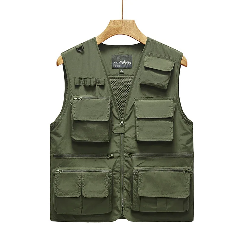 MAIDANGDIMen's casual vest  waterproof and quick drying  outdoor travel photography, multi pocket  vest shoulder  Multi color