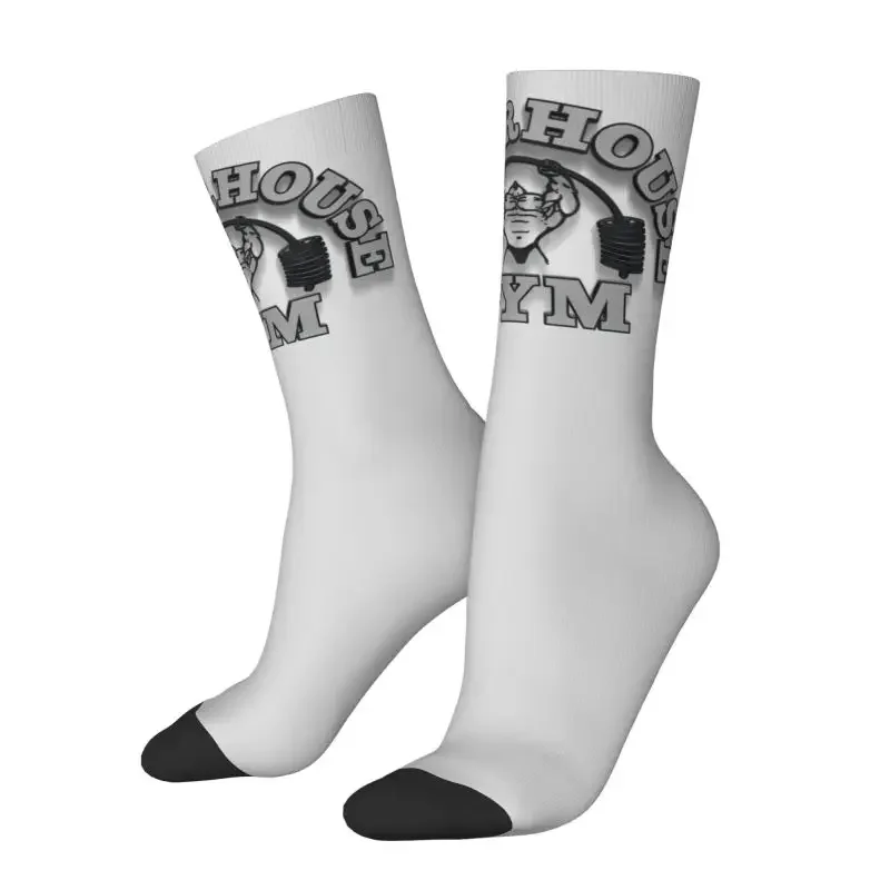 Fashion Printed Powerhouse Gym Socks for Men Women Stretch Summer Autumn Winter Fitness Bodybuilding Fashion Crew Socks