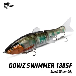 LEYDUN DOWZ SWIMMER 180SF 2oz esche da pesca galleggianti lenti Triple joint body Glide Swimbaits esche dure Wobblers per Bass Pike