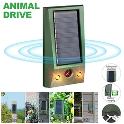 Ultrasonic Animal Repeller Solar Powered USB Rechargeable Battery Bird Cat Dog Bat Mouse Pest Repellent Animal Warning Scarer