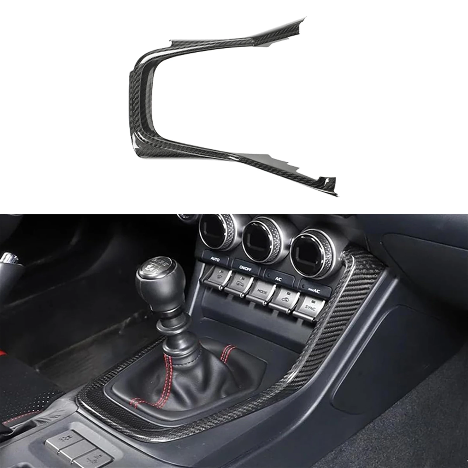 

Carbon Fiber Front Center Console Gear Shift Shifter Panel Outer Cover Frame Trim For Subaru BRZ Toyota 86 2022-2024